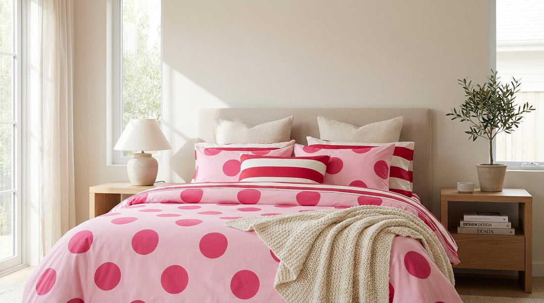 A Bedroom Dressed in Polka Dots and Ruffled Layers