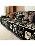 Noir Modern Safari Chenille Sofa Cover