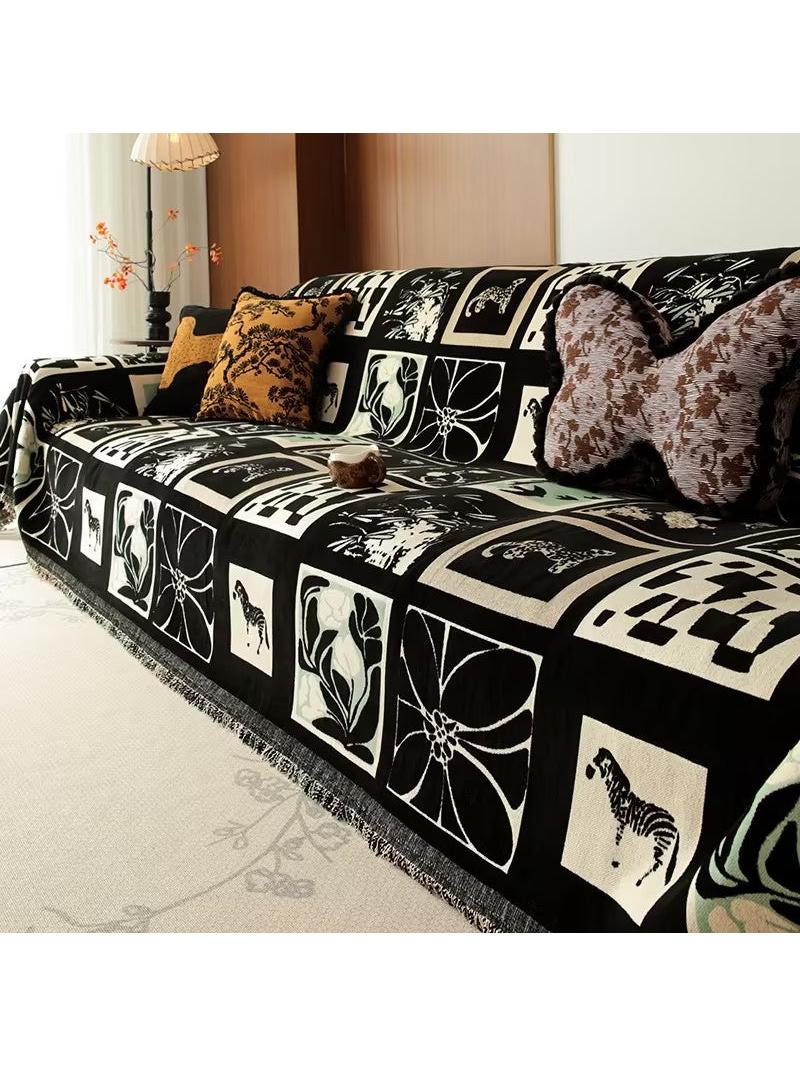 Noir Modern Safari Chenille Sofa Cover