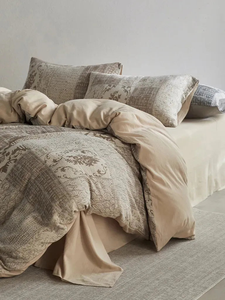 Vintage Patchwork Style Cotton Jacquard Duvet Cover