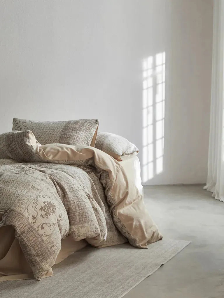 Vintage Patchwork Style Cotton Jacquard Duvet Cover