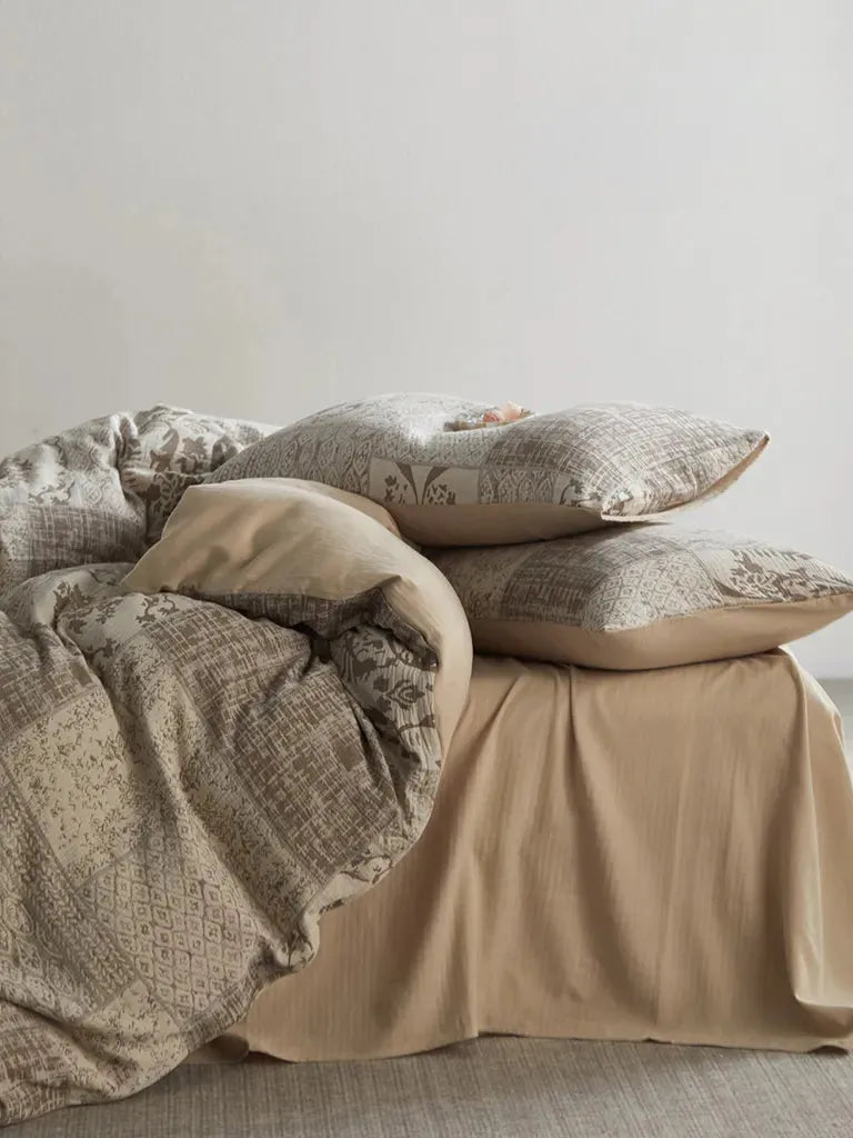 Vintage Patchwork Style Cotton Jacquard Duvet Cover