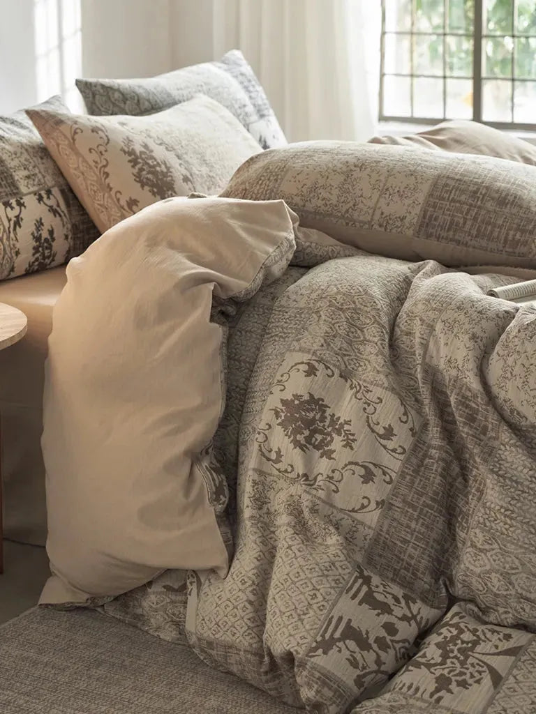 Vintage Patchwork Style Cotton Jacquard Bedding Set