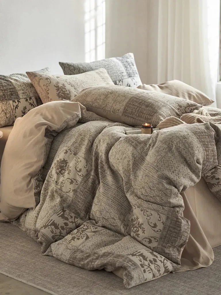 Vintage Patchwork Style Cotton Jacquard Duvet Cover