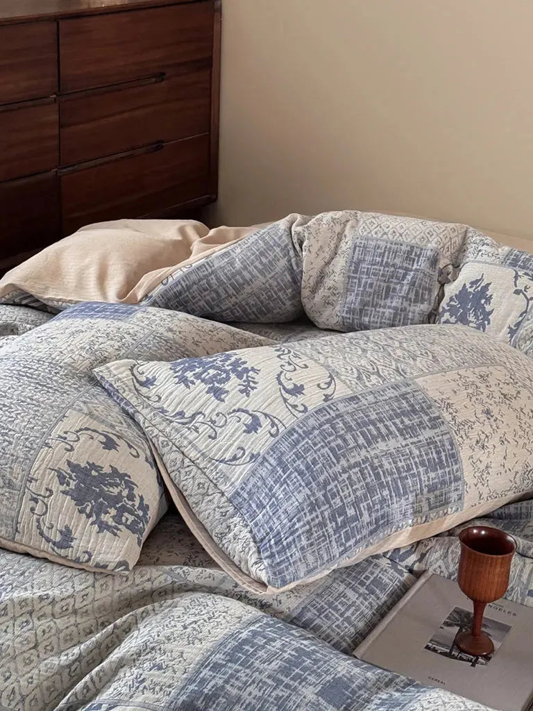 Vintage Patchwork Style Cotton Jacquard Bedding Set