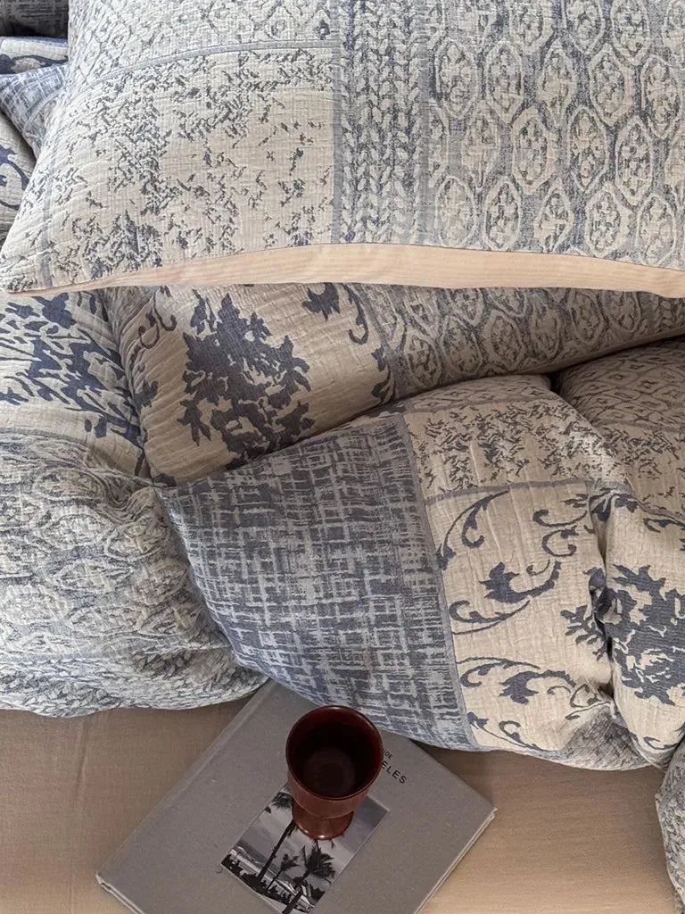 Vintage Patchwork Style Cotton Jacquard Bedding Set