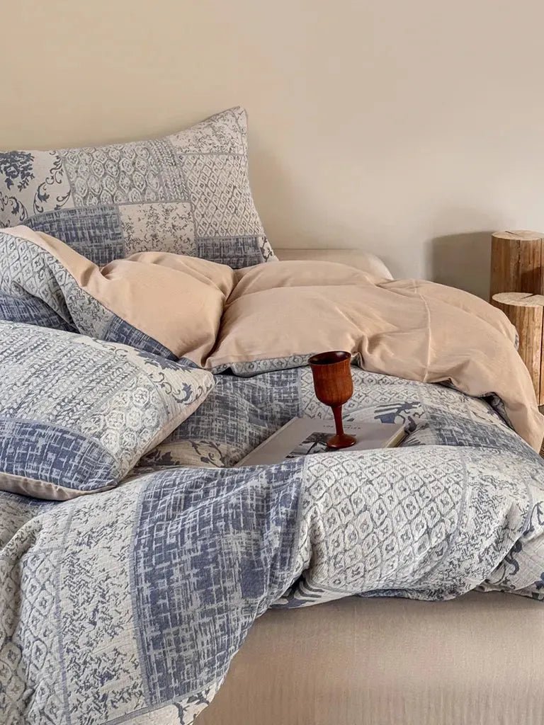 Vintage Patchwork Style Cotton Jacquard Bedding Set