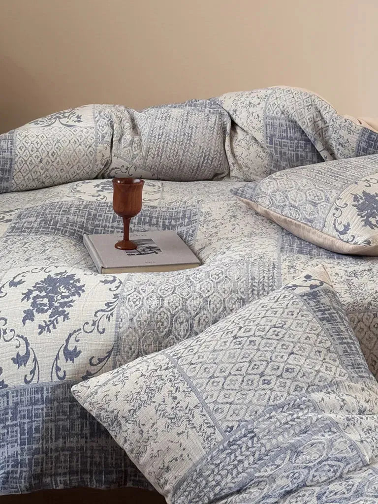 Vintage Patchwork Style Cotton Jacquard Duvet Cover