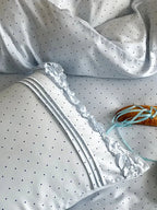 Mini Polka Dot Bedding Set With Ruffle