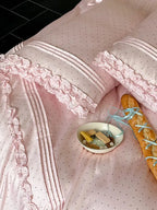 Mini Polka Dot Bedding Set With Ruffle