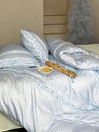 Mini Polka Dot Bedding Set With Ruffle