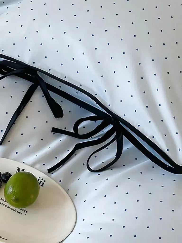 Sky & Snow Tiny Polka Dot Bedding Set