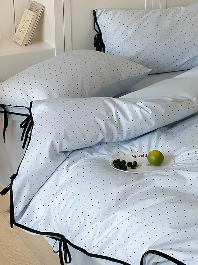 Sky & Snow Tiny Polka Dot Bedding Set