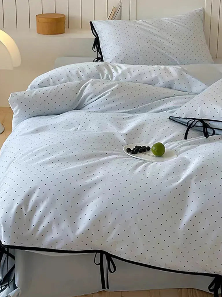 Sky & Snow Tiny Polka Dot Bedding Set