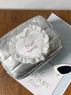 Candy Satin Quilted Cosmetic Bag