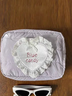 Candy Satin Quilted Cosmetic Bag