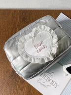 Candy Satin Quilted Cosmetic Bag