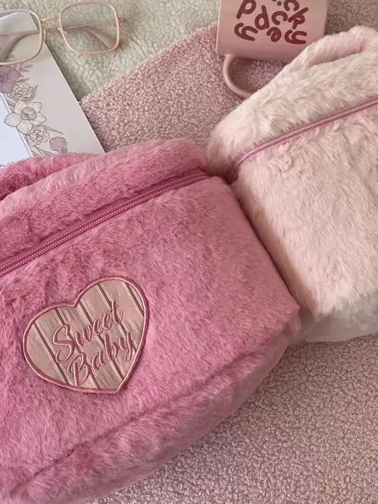 Sweet Baby Fleece Cosmetic Pouch
