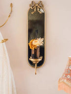 Golden Bow Wall Candle Holder Mirror