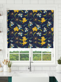 Midnight Bloom Linen Blackout Roman Shade