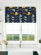 Midnight Bloom Linen Blackout Roman Shade
