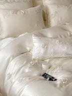 3D Floral Embroidery Tencel Bedding Set