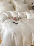 3D Floral Embroidery Tencel Bedding Set