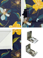 Midnight Bloom Linen Blackout Roman Shade