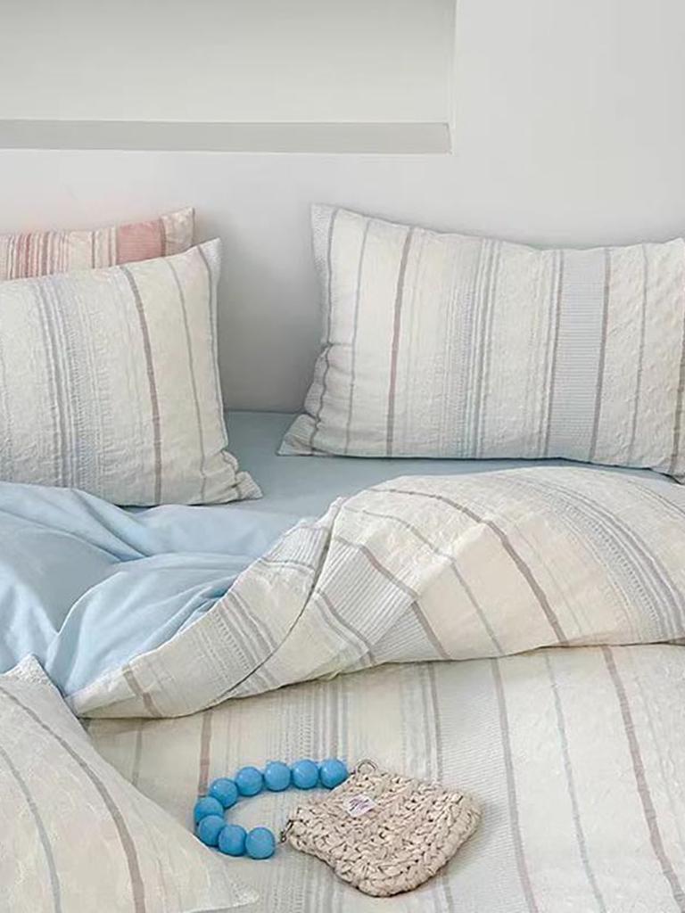 Asymmetry Jacquard Duvet Cover - Pink