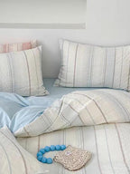 Asymmetry Jacquard Duvet Cover - Pink