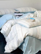 Asymmetry Jacquard Duvet Cover - Pink