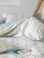 Asymmetry Jacquard Duvet Cover - Pink