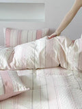 Asymmetry Jacquard Duvet Cover - Pink