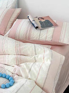 Asymmetry Jacquard Duvet Cover - Pink
