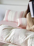 Asymmetry Jacquard Duvet Cover - Pink