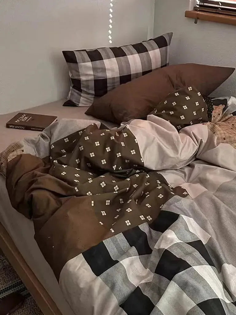 Autumn Mocha Plaid Duvet Cover