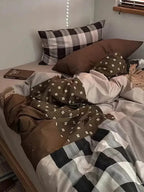 Autumn Mocha Plaid Duvet Cover