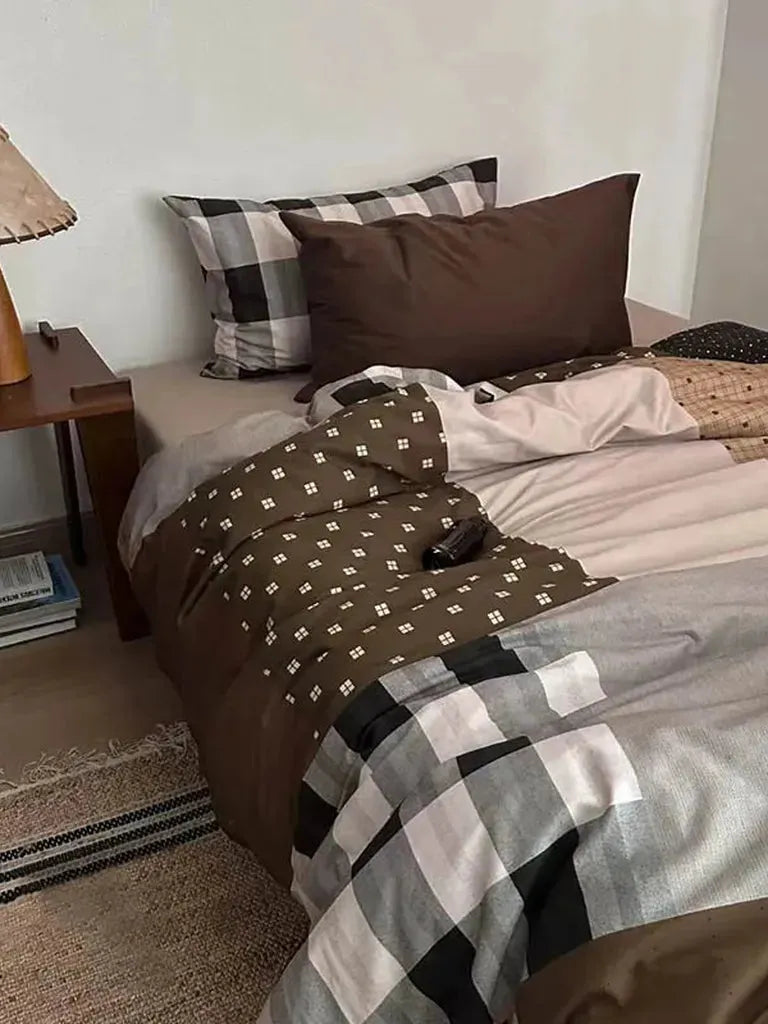 Autumn Mocha Plaid Duvet Cover