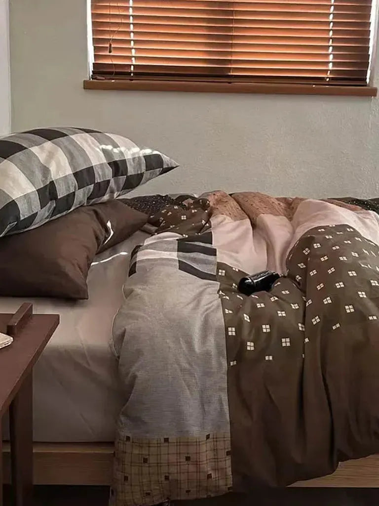 Autumn Mocha Plaid Duvet Cover