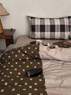 Autumn Mocha Plaid Duvet Cover
