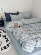 Blue Gingham Duvet Cover Set