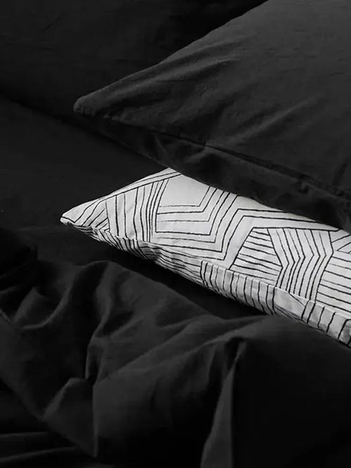 Black Cotton Bedding Set