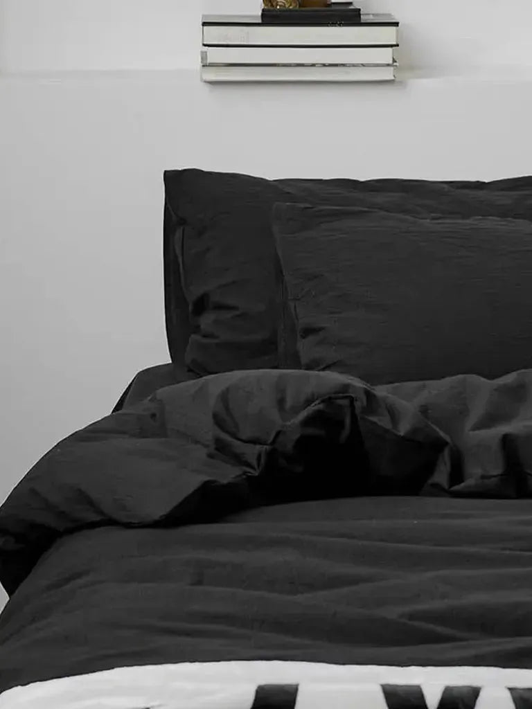 Black Cotton Bedding Set