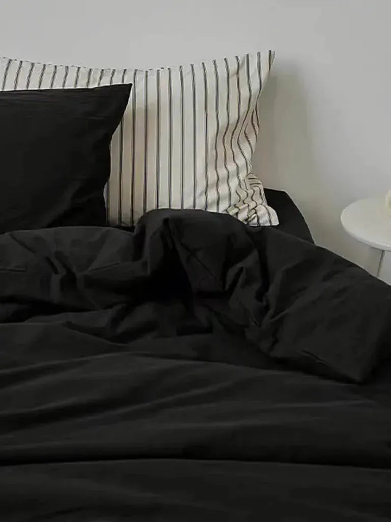 Black Cotton Bedding Set