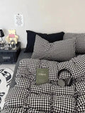 Black Gingham Duvet Cover Set