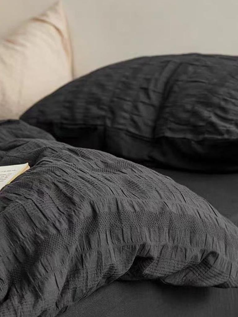 Black Seersucker Duvet Cover