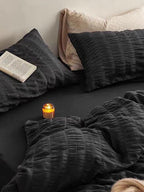 Black Seersucker Duvet Cover