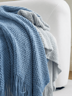 Blue Ombre Knit Blanket