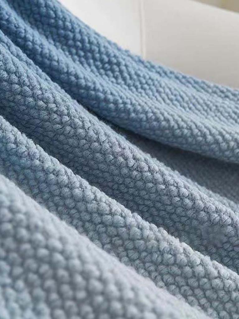 Blue Ombre Knit Blanket