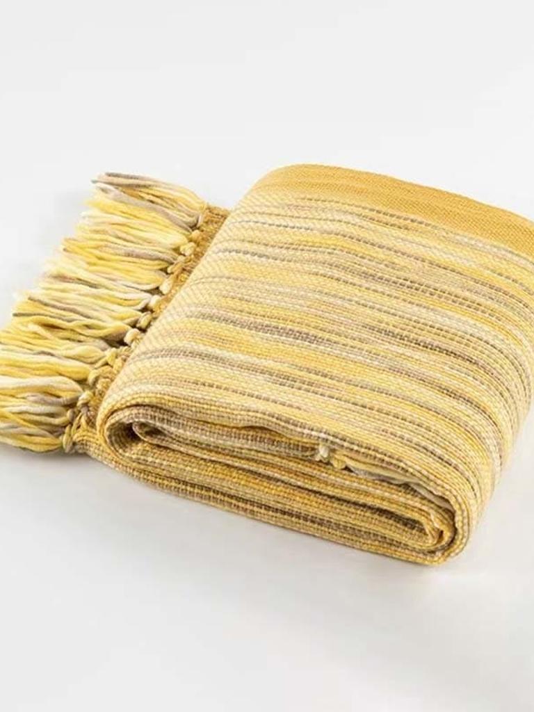 Boho Knitted Blanket with Tassel